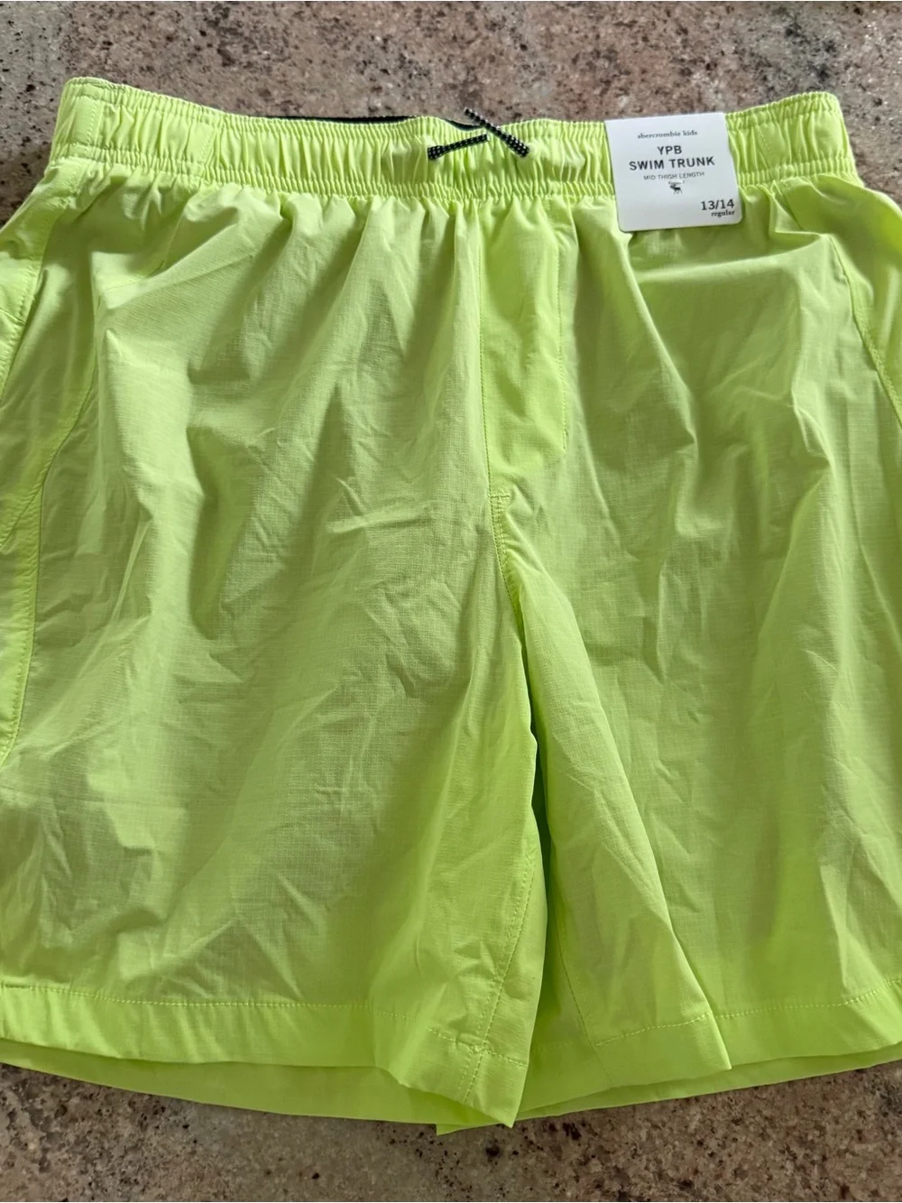 abercrombie kids Neon Yellow Athletic Swim Shorts